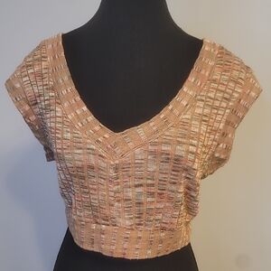 BDG Textured Knit Crop Top in Earthy Tones